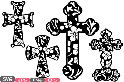 Christian Cross SVG Silhouette Cutting Files Jesus Cross religious monogram Clipart Cricut Bible sign icons God Design cameo vinyl -512s