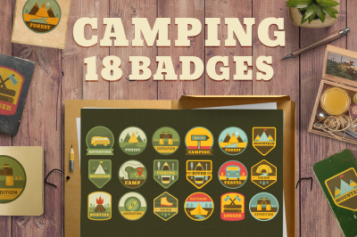 18 Camping logos (badges) templates