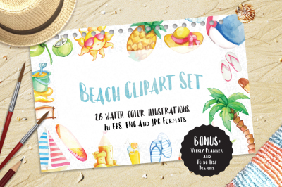 Beach Clipart Set
