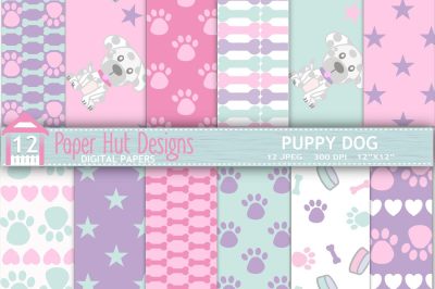 Cute Puppy Dog Digital Papers