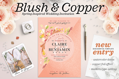 Blush Copper Wedding Invite I