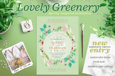 Lovely Greenery Wedding Card III