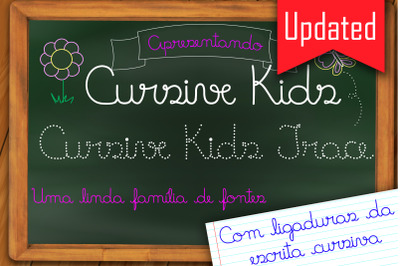 Fonts Cursive Kids and Cursive Kids Trace for literacy