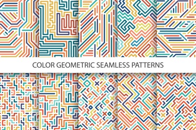 Colorful geometric striped patterns.