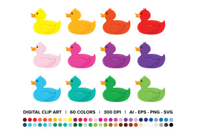 Rubber Duck Clip Art Set