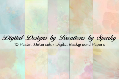 Pastel Watercolor Digital Background Papers