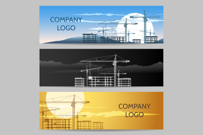 Construction Company with Building Area Banner set