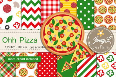 Pizza Digital Papers and Clipart