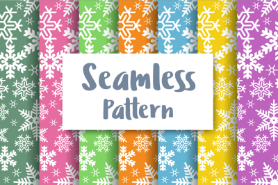 Seamless vector Christmas snowflakes pattern 