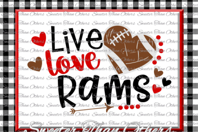 Football SVG Live Love Rams Football Svg Distressed Football pattern Vinyl Design SVG DXF Silhouette, Cameo, Cricut, Instant Download