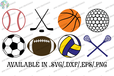 Sports Designs & Balls - SVG, DXF, EPS Cut Files