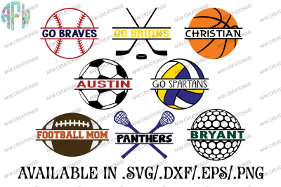Split Sports Designs - SVG, DXF, EPS Cut Files