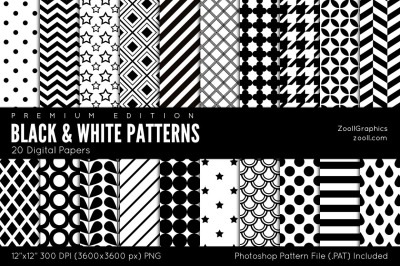 Black And White Patterns Digital Papers