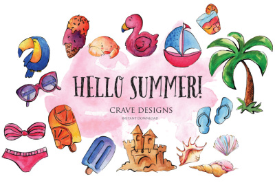Hello Summer! Clip Art