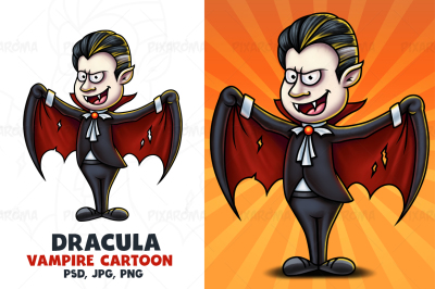 Dracula Vampire Cartoon Character Digital Painting