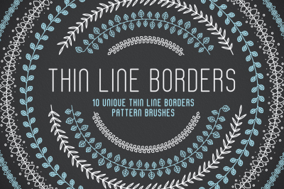 10 Thin Line Borders Pattern Brushes