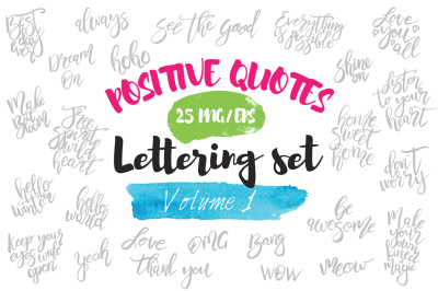 Lettering quotes hand drawn set Vol.1