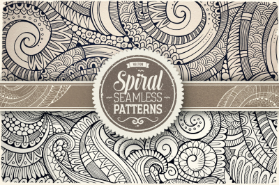 8 Spiral Seamless Patterns