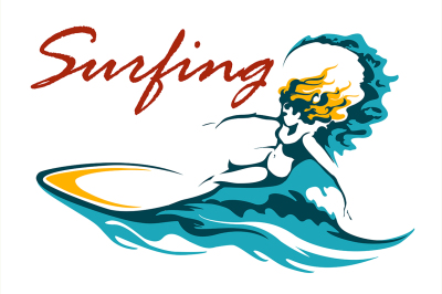 Surfing Club or Camp Emblem