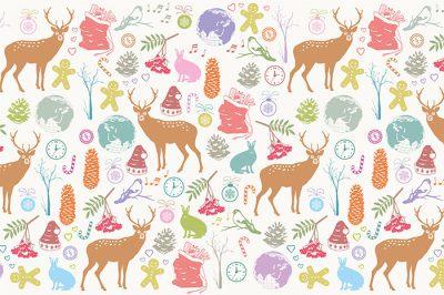 Card with Christmas deer