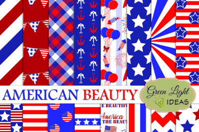 4th Of July Digital Papers, Independence Day Backgrounds