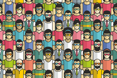 Group of people seamless pattern