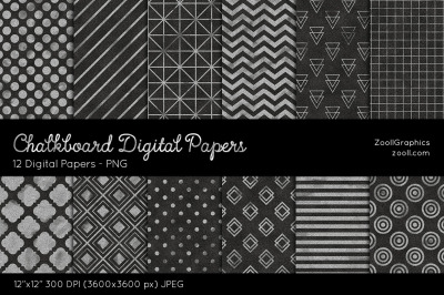 Chalkboard Textures Digital Papers