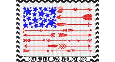 Arrow Flag Svg/ 4th of July Cutting File/ Svg/Dxf/Eps/ Cut File/ Silhouette Cameo/ Cricut/ Digital Download.