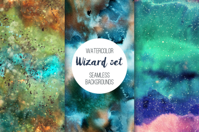 Wizard set: seamless patterns