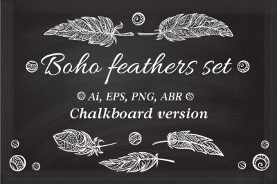 Boho feathers set