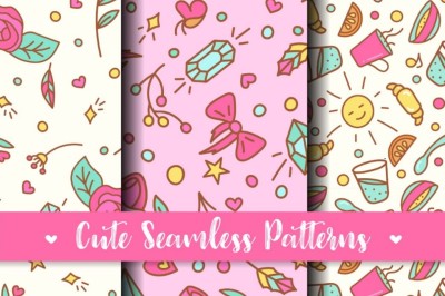  Cute Seamless Patterns. Prints for kids products