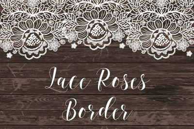 Vector Lace border roses