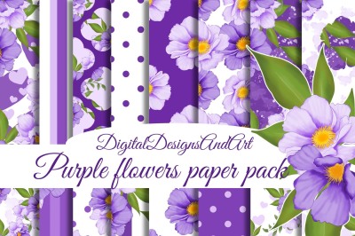 Purple flower papers