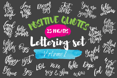 Lettering positive quotes hand drawn set Vol.2