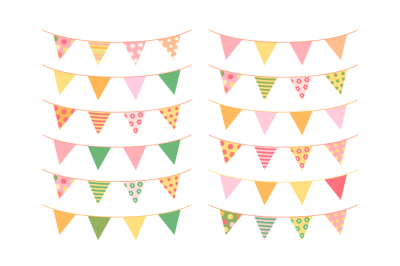 Summer bunting clipart, Birthday flags clip art, Baby shower bunting