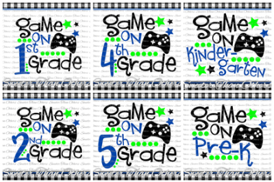 School Game On SVG Bundle Kindergarten First Day of School SVG and DXF Files Silhouette Studios Cameo Cricut, Instant Download Scal