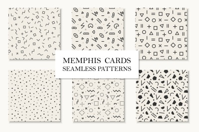 Memphis seamless patterns/cards