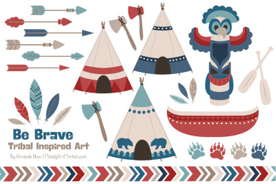 Tribal Clipart Collection in Americana