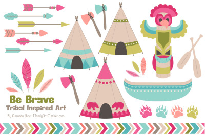 Tribal Clipart Collection in Bohemian