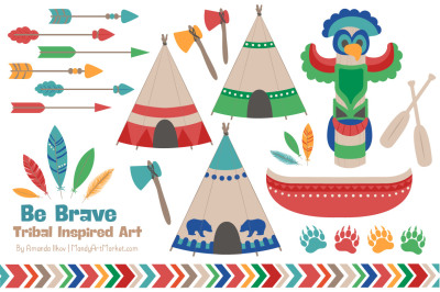 Tribal Clipart Collection in Crayon Box Boy