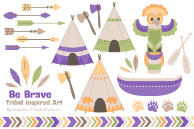 Tribal Clipart Collection in Crocus