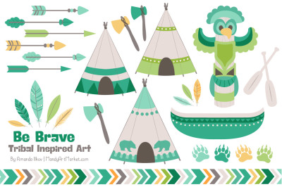 Tribal Clipart Collection in Emerald Isle