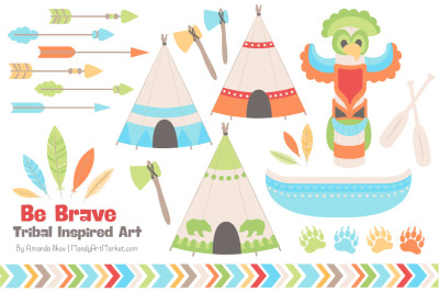 Tribal Clipart Collection in Fresh Boy