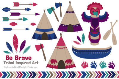 Tribal Clipart Collection in Jewel