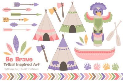 Tribal Clipart Collection in Wildflowers