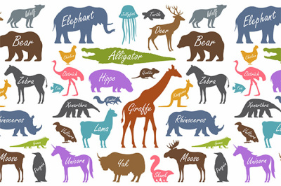 Animal alphabet poster for children