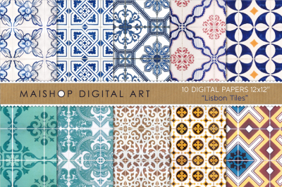 Digital Paper Pack   I   Lisbon Tiles