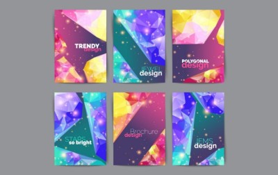  Abstract fashion posters, business flyers set. 