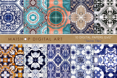 Seamless Digital Paper Pack   I   Tavira Tiles