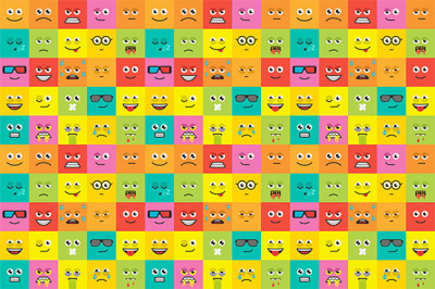 Colorful emotions seamless pattern